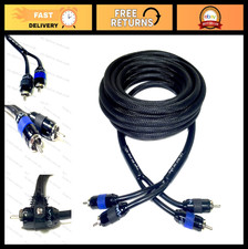 Premium 12ft 2-Channel RCA Audio Cable for Car Stereo - High-Quality Sound