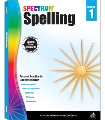 Spectrum Grade 1 Spelling Workbook, Sight Words, Dictionary Skills, Vowels, Alph