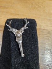 Vintage Silver / White Metal Stag Scarf Pin Brooch Unhallmarked