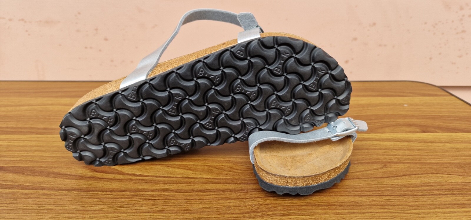 RARE BIRKENSTOCK Yara Ankle Silver Sandals Leather Women's SZ US 7/ EU 38  E95F image 3