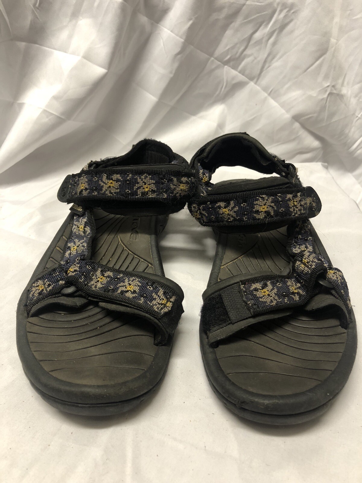 Teva Womens Size 6 EU 37 Blue Floral Adjustable Hiking Sandals 6433