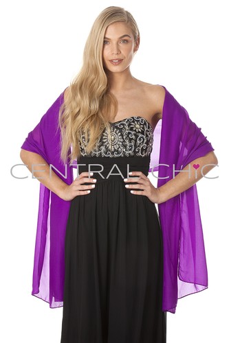 Central Chic Silky Chiffon Wrap Stole Shawl For Weddings Bridal Bridesmaid Races - Picture 19 of 58