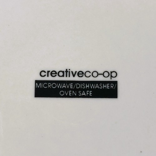 Creative Co-Op 8" Round Plate Vintage Style French Blue Cream Savon Au Musc - Picture 5 of 5