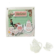 Teapot Metal Cutting Dies Scrapbooking Making Stencil Die Embossing Decorativ