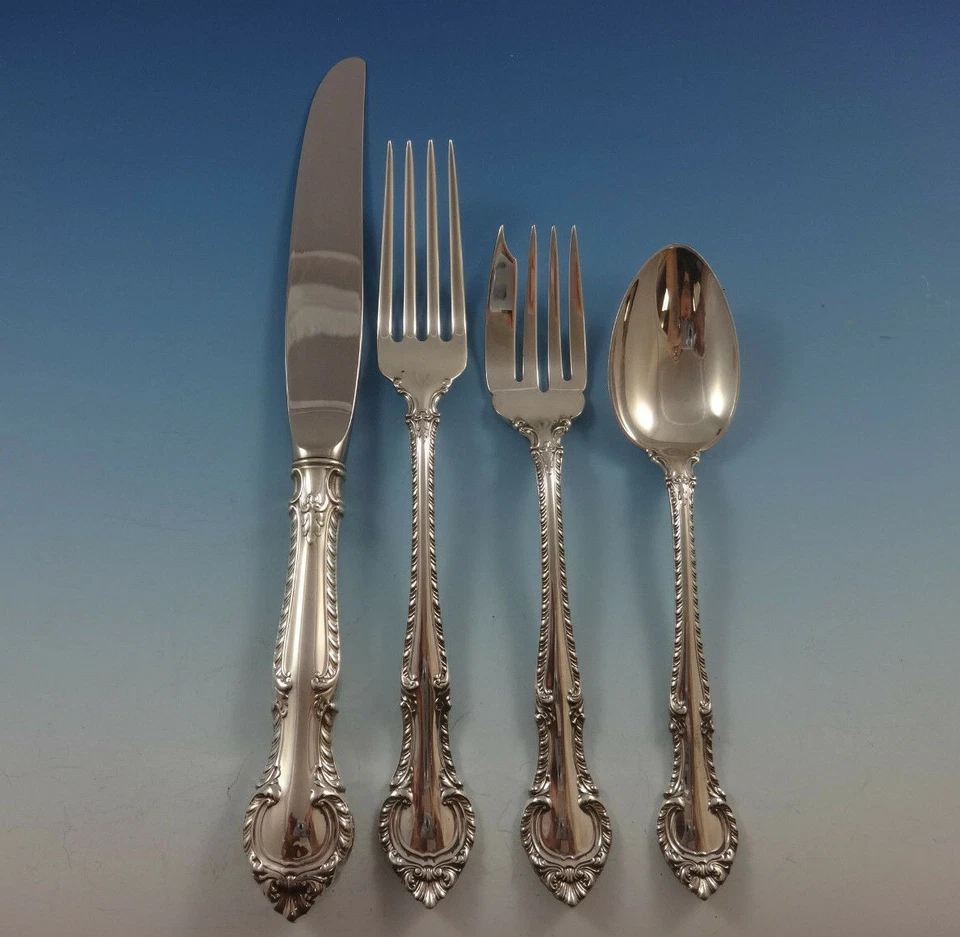 English Gadroon by Gorham Sterling Silver Flatware Set For 8 Service 43 Pieces - Image 4 of 4