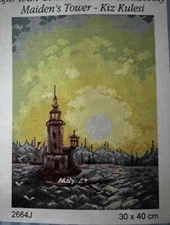 Printed needlepoint tapestry Canvas kiz kulesi Orchidea 2664  30x40 cm