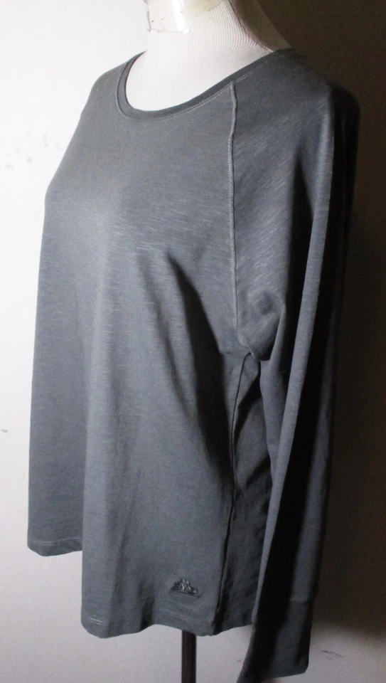 EASTERN MOUNTAN 运动灰褐色 100% 有机棉 Lg Slve 上衣 XL 码全新 — 第 4/4 张图片