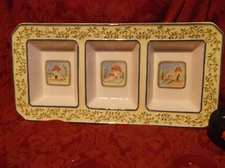 AMERICAN ATELIER TUSCANY VILLAGE 3 PART RELISH TRAY....NEW!