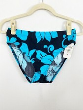 NEW Cole Of California Size 12 Blue Black Floral Swimsuit Bottom Hi Waist