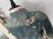 Ralph Lauren Denim & Supply Ombré Flower Blue Jean Denim Jacket 80s Retro Size S