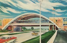 Over the Road Glass House Restaurant Vinita Oklahoma OK Chrome c1950 Postcard