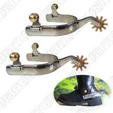 2 x Silver Horse Spurs For Men Western Cowboy Spurs For Horse Riding Accessories