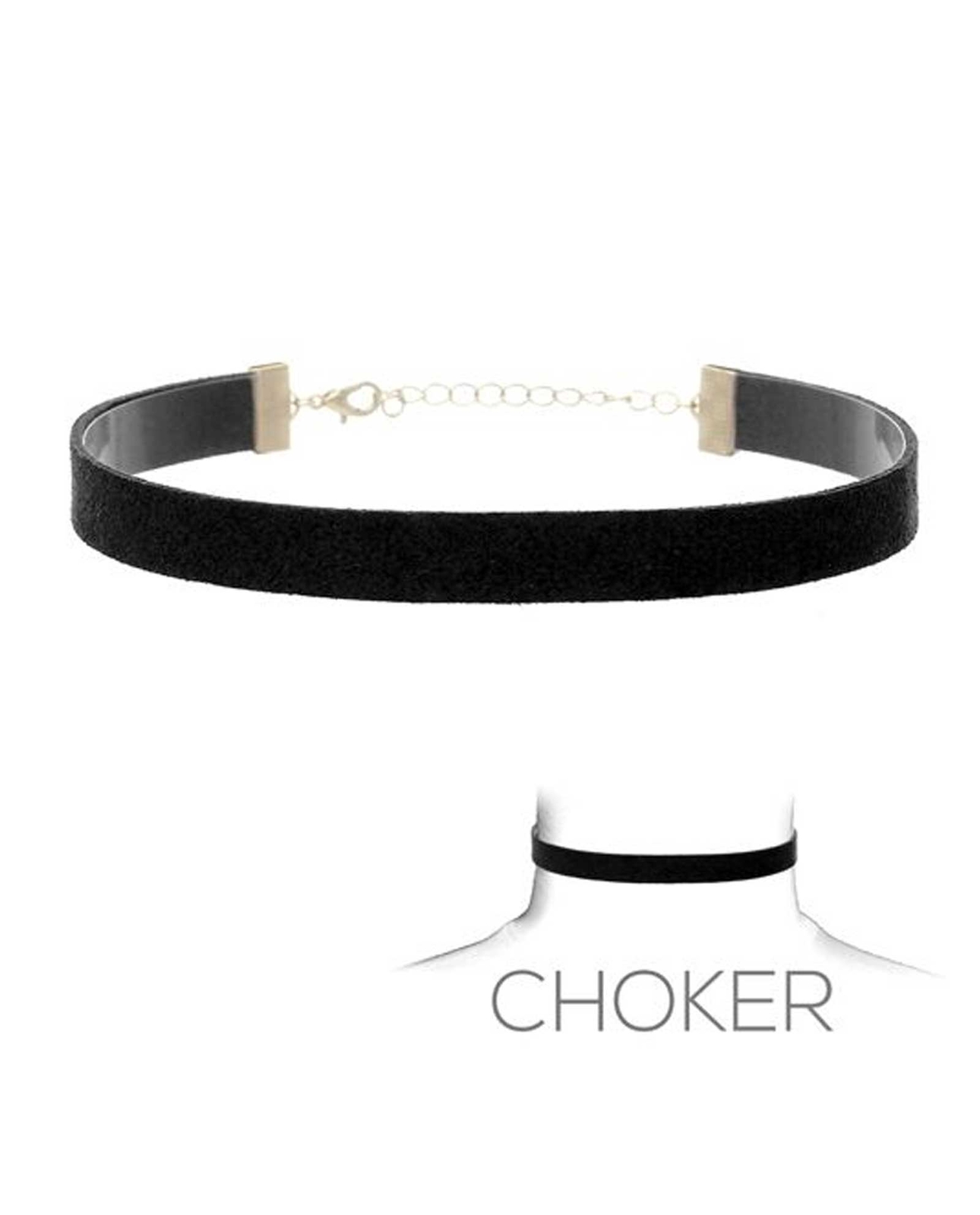 Women's Black Suede Adjustable Choker Cat Costume Collar Accessory Sexy