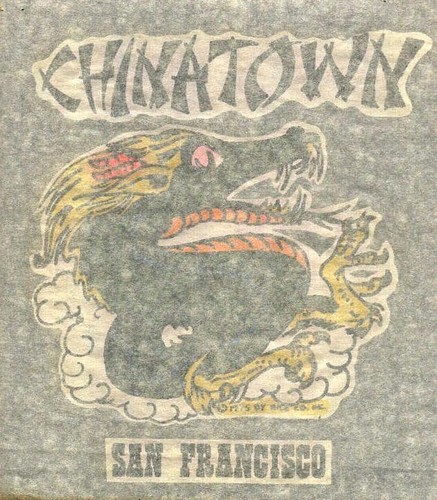 CHINATOWN SAN FRANCISCO Vintage 70er Bügelbild T Shirt Transfer Full Size