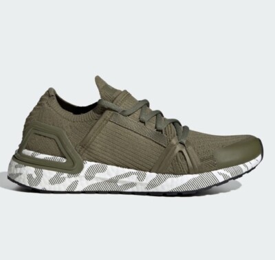 Sz 6.5 W - Adidas by Stella McCartney Women's Ultraboost 20 Shoes,KHAKI/WHT/BLK