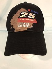 Mens NWOT SUZUKI 25th Anniversary First On 4 Wheels Adj Black Hat H128