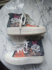Disney Minnie Mouse High Top Platform Sneakers Shoes Girls Kids Youth Size 1