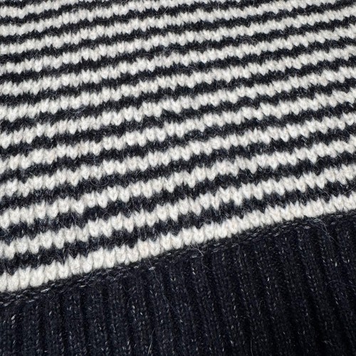 Suéter Everlane Merino Alpaca Talla M Negro Blanco Rayas Cápsula Armario Preppy - Imagen 13 de 15