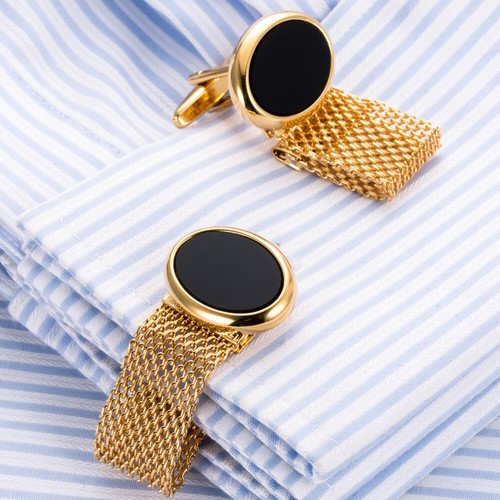 2 Pcs Golden Oval Cufflinks Button Accessories Buttons for Shirts - Picture 12 of 12