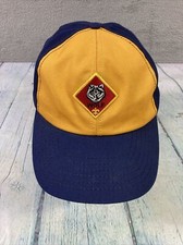 Vintage Wolf Cub BSA Boy Scouts Hat Cap Snapback Blue Yellow Embroidered USA