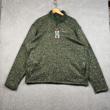 Eddie Bauer Sweater Mens Size XL Digital Green Cable Knit 1/4 Zip Mock Neck NWT