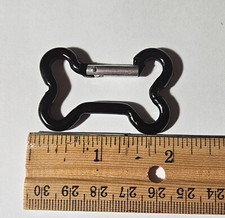 Small Black Dog Bone Shaped Carabiner- 25 per pkg