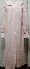 Vintage ShadowLine Robe XS Housecoat Snap Front Lace Trim Light Pink Fleece Cozy