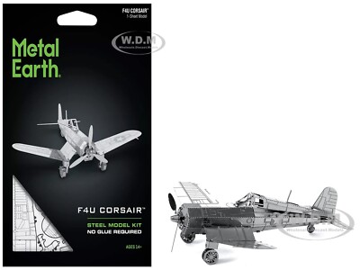 VOUGHT F4U CORSAIR AIRCRAFT ''US NAVY'' STEEL MODEL KIT BY METAL EARTH MMS035