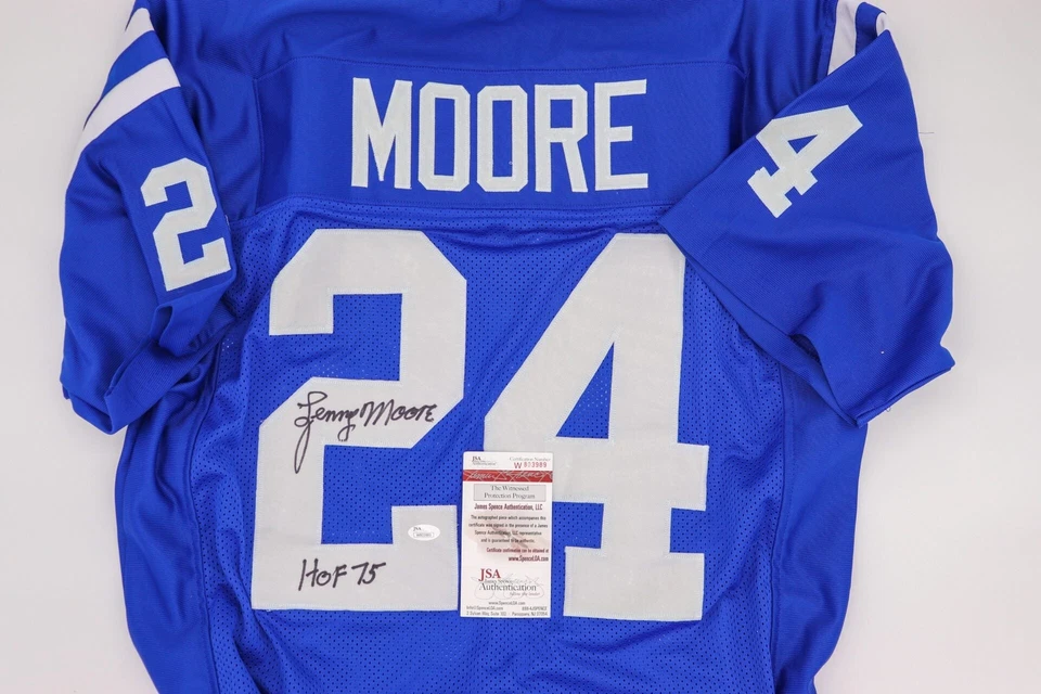 Autographed Lenny Moore #24 Baltimore Colts Home Blue Jersey with COA - Image 3 of 3