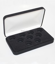 Black Felt COIN DISPLAY GIFT METAL PLUSH BOX holds 9-Quarters or Presidential 1
