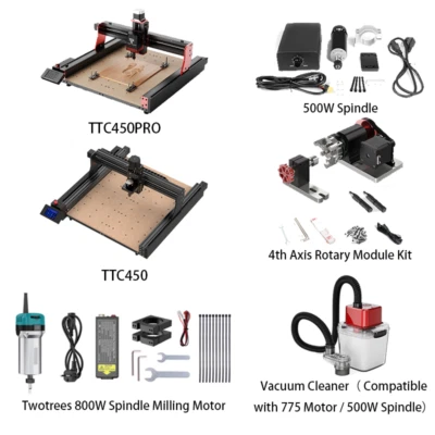 TwoTrees TTC450/450pro/500W spindlemotor/4th Axis Rotary Module Kit/MillingMotor