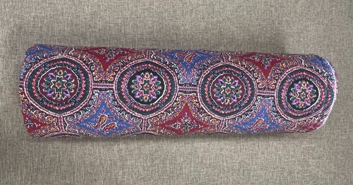 Persian Medallion Mosaic Cotton Fabric – Burgundy & Blue | 65” Wide Double - Picture 2 of 2