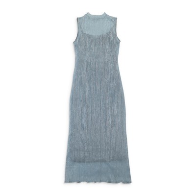 open lace back dress Tiered Lurex Pleated Maxi Dress – Nini's Treasures main image 0
