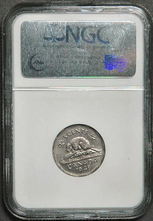 NGC RARE 3 CANADA MINT ERRORS WITH 2 DIE CRACKS 1 DIE CUD MS63 1948 CANADA ERRO  - Image 4 of 4