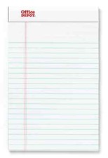 12 Office Depot Perforated Writing Pads, 5" x 8", Narrow Ruled, 50 Sheets each