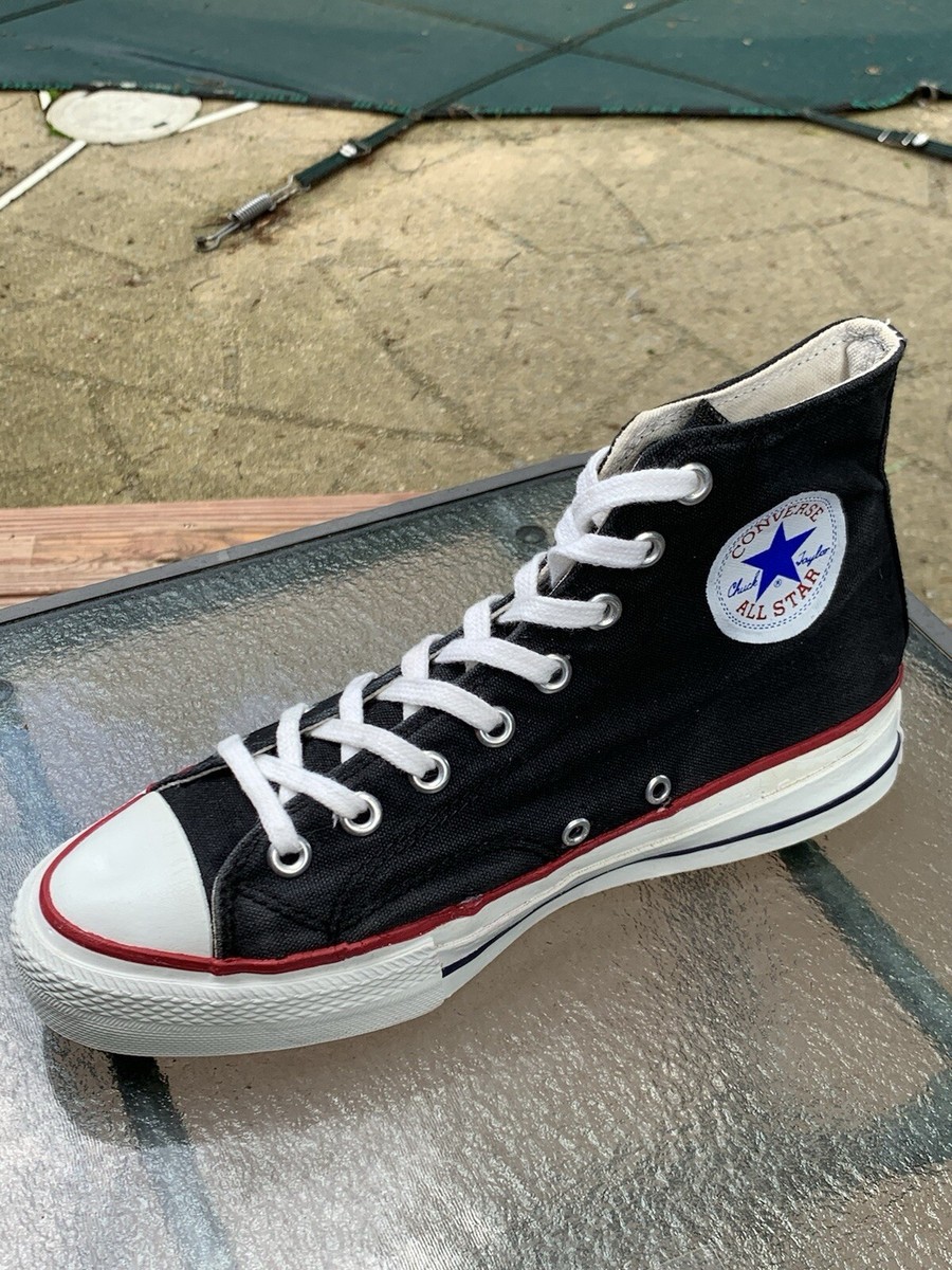 CONVERSE USA製 ブラック US8 Converse Chuck Taylor All Star Rubber Hi Black & Tan MENS SZ