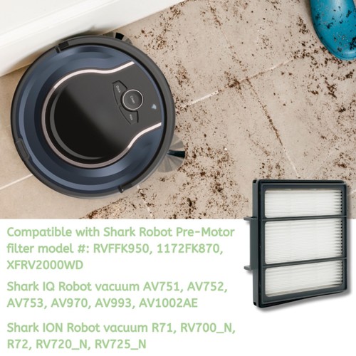 Nispira RVFFK950 Vormotorfilter Ersatz für Shark Saugroboter AV751, 4 PK - Bild 3 von 9
