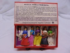 6 Handmade Folk Art Musical Angels from Nepal Knot Craft Centre