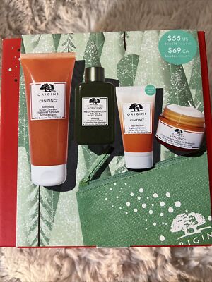 ORIGINS Gift Of Glow GinZing & Mega Mushroom Hydrating Glow Set NIB