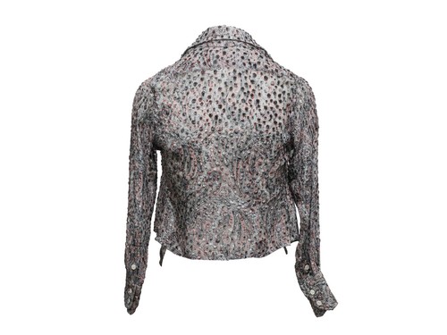Vintage Grey & Multicolor Invest In The Original Voyage Paisley Top Designer Siz - Picture 4 of 6