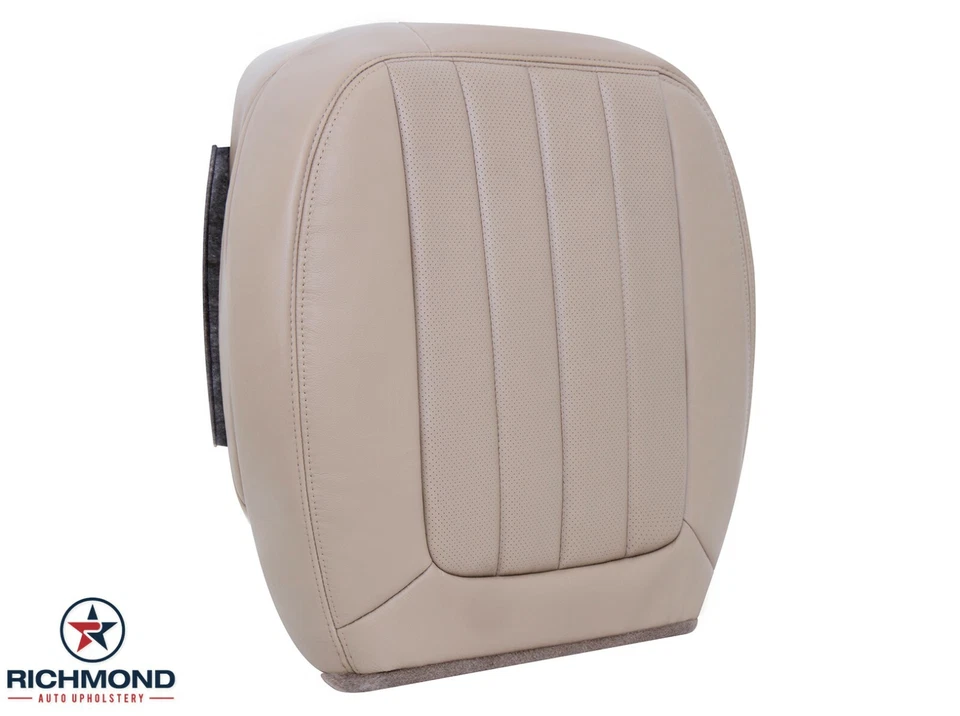 Lincoln LS 2003 04 05 2006 - Parte inferior del lado del conductor cubierta de asiento de cuero perforado tostado Foto 2 de 4