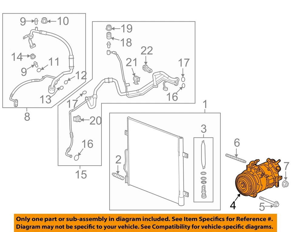 Compresor de aire acondicionado usado se adapta a: GMC Acadia 2014 grado B Foto 3 de 4