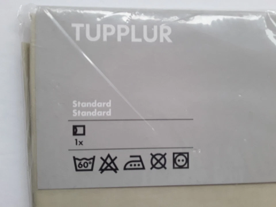 Nuevo par de fundas de almohada estándar Ikea Tupplur bronceado claro 100 % algodón Foto 3 de 4