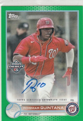 2022 Topps Pro Debut Autograph Green /99 ROISMAR QUINTANA Auto Nationals