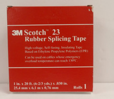 3M SCOTCH 23-1X30FT, RUBBER SPLICING TAPE, HIGH VOLTAGE-SELF FUSING,NEW