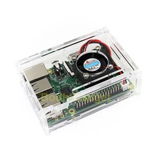 Raspberry Pi 4 Model B Clear Case Enclosure Box + Cooling Fan