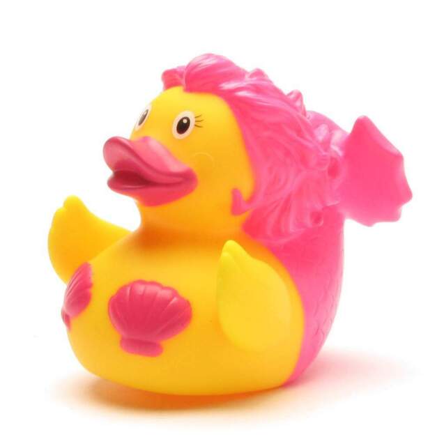Canard de bain Sirène aux cheveux roses Canard de plastique