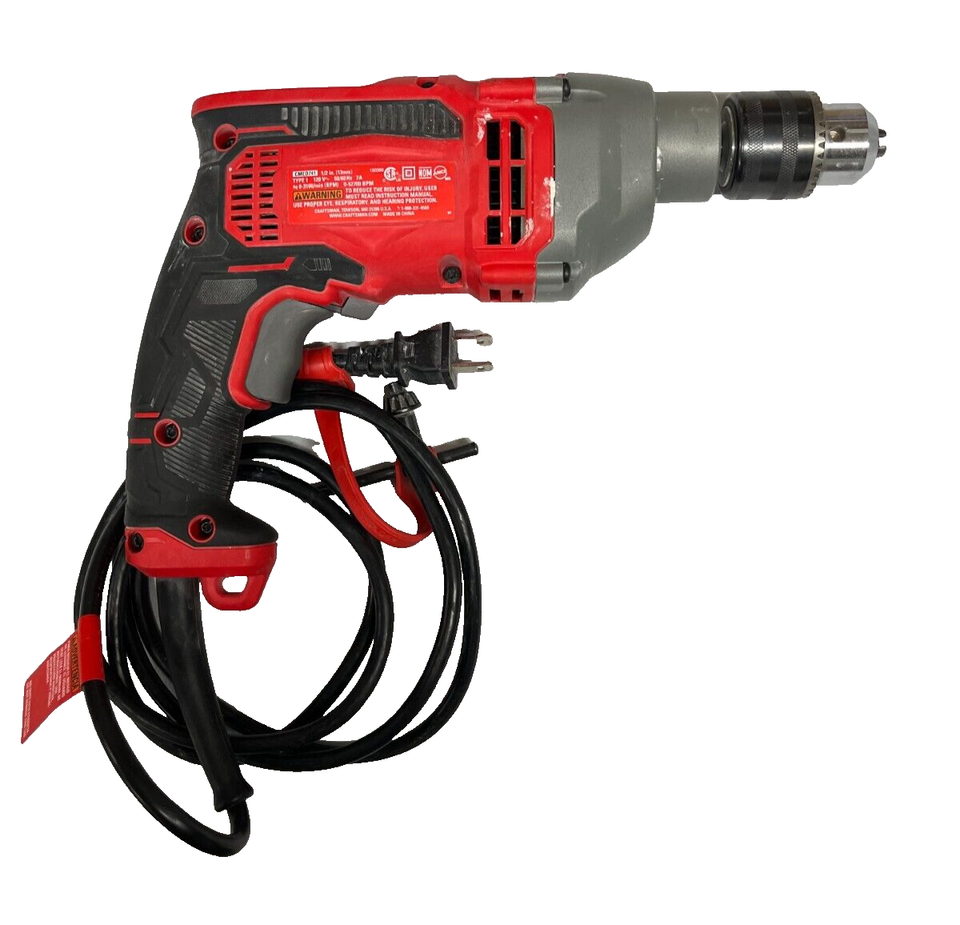 Craftsman Red Corded Hammer Drill CMED741 1/2 Inches 13mm Type 1 120V