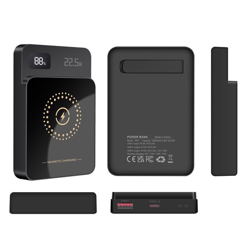10000mAh Power Bank Akku Magnetisches Kabelloses Ladegerät für iPhone 16/15/14 - Zdjęcie 13 z 13