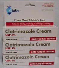 Anti-Fungal Cream for Athletes Foot Compare to Lotrimin AF 1oz Tube -3 Pack